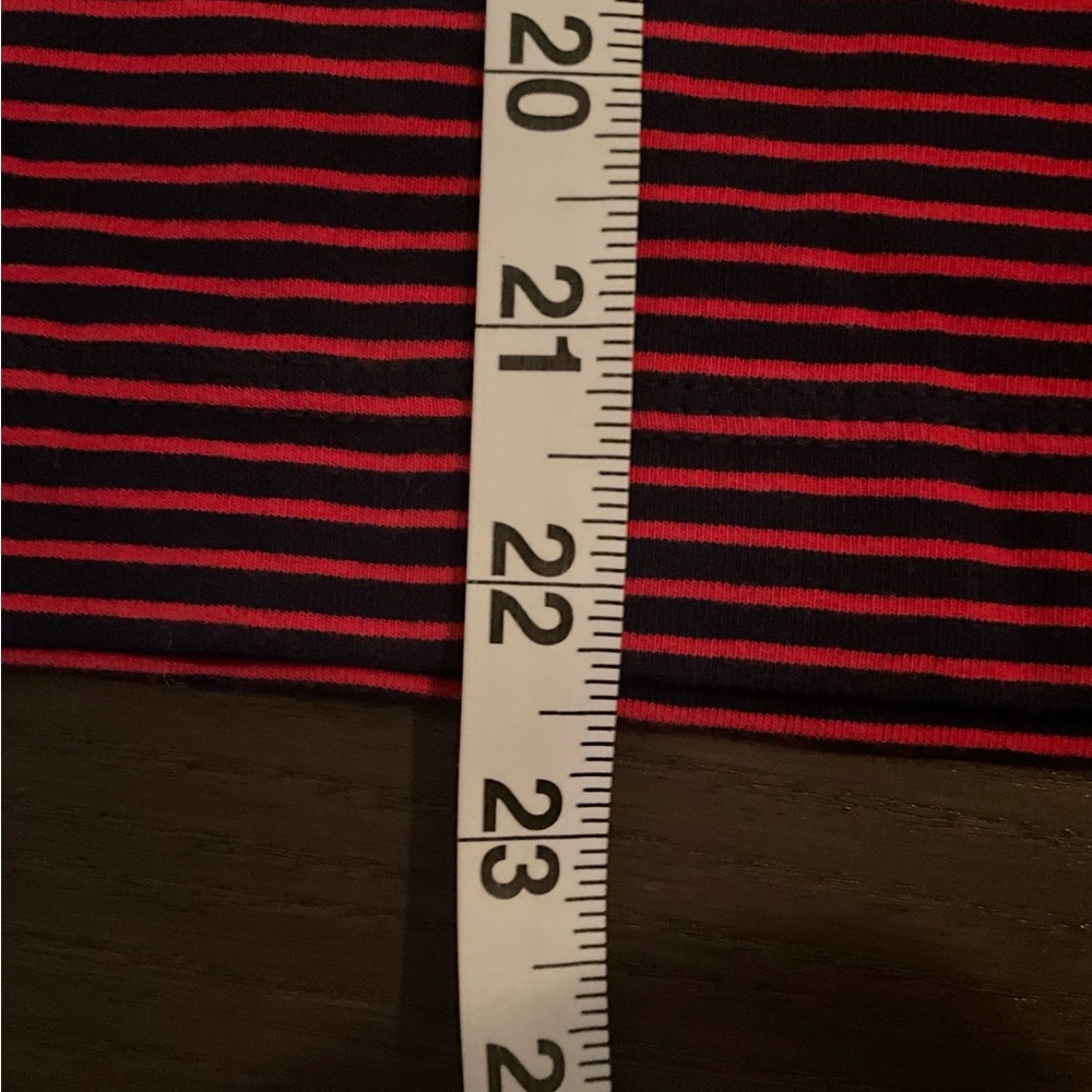 J. Crew Red and Black Striped Off-Shoulder Tee - Picture 4 of 8